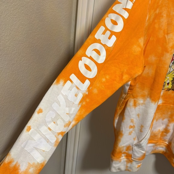 Nickelodeon Rug Rats Tie Dye Orange White Long Sleeve Hoodie Extra Large Men’s - Picture 6 of 8
